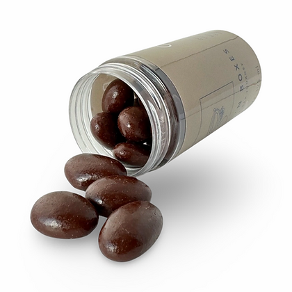 caramelized almond dark chocolate dragees