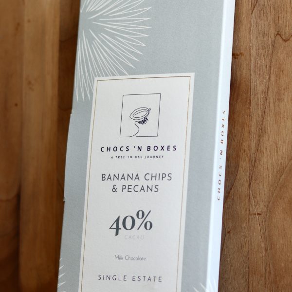 40% Milk Chocolate with Banana Chips and Pecans [85g]